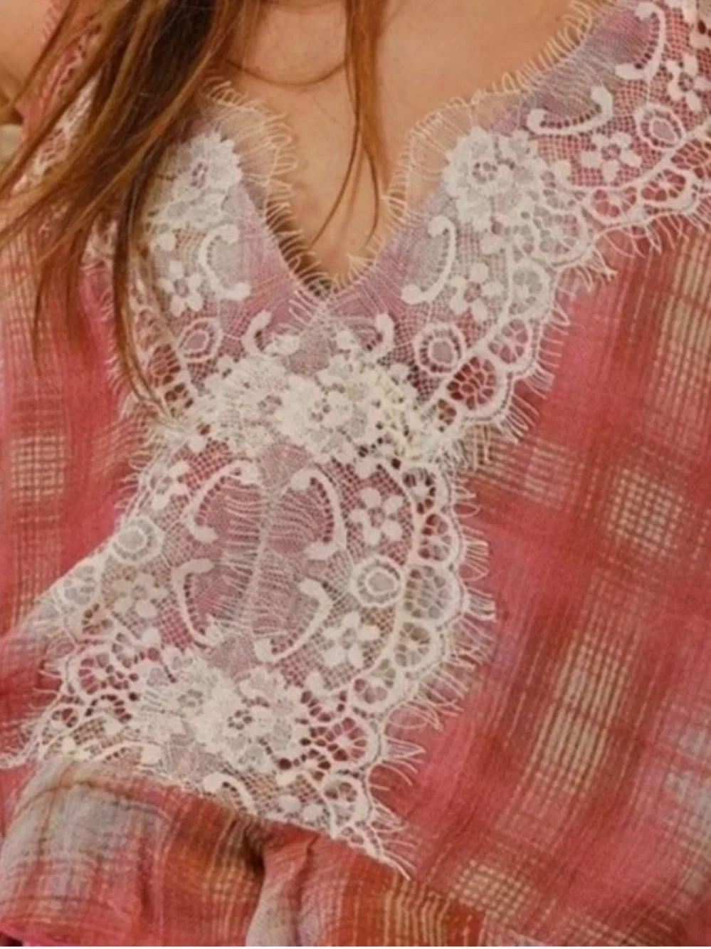 Free People Fallen Angel Plaid Louge Top Tank Cami S - Picture 3 of 9